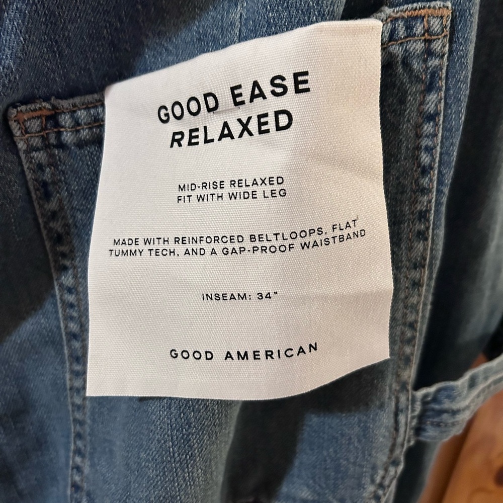 Good American Good Ease Relaxed Utility Jeans NWT Size 20 Plus 34” Inseam tall - Picture 6 of 11
